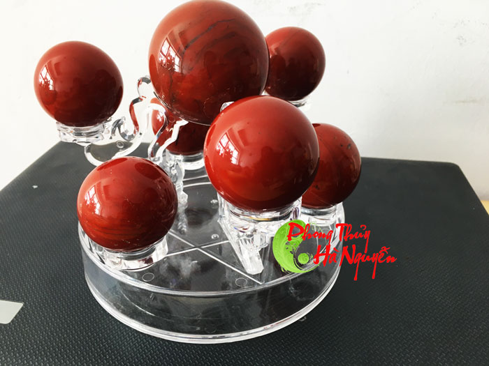 đĩa thất tinh đá ngọc bích đỏ